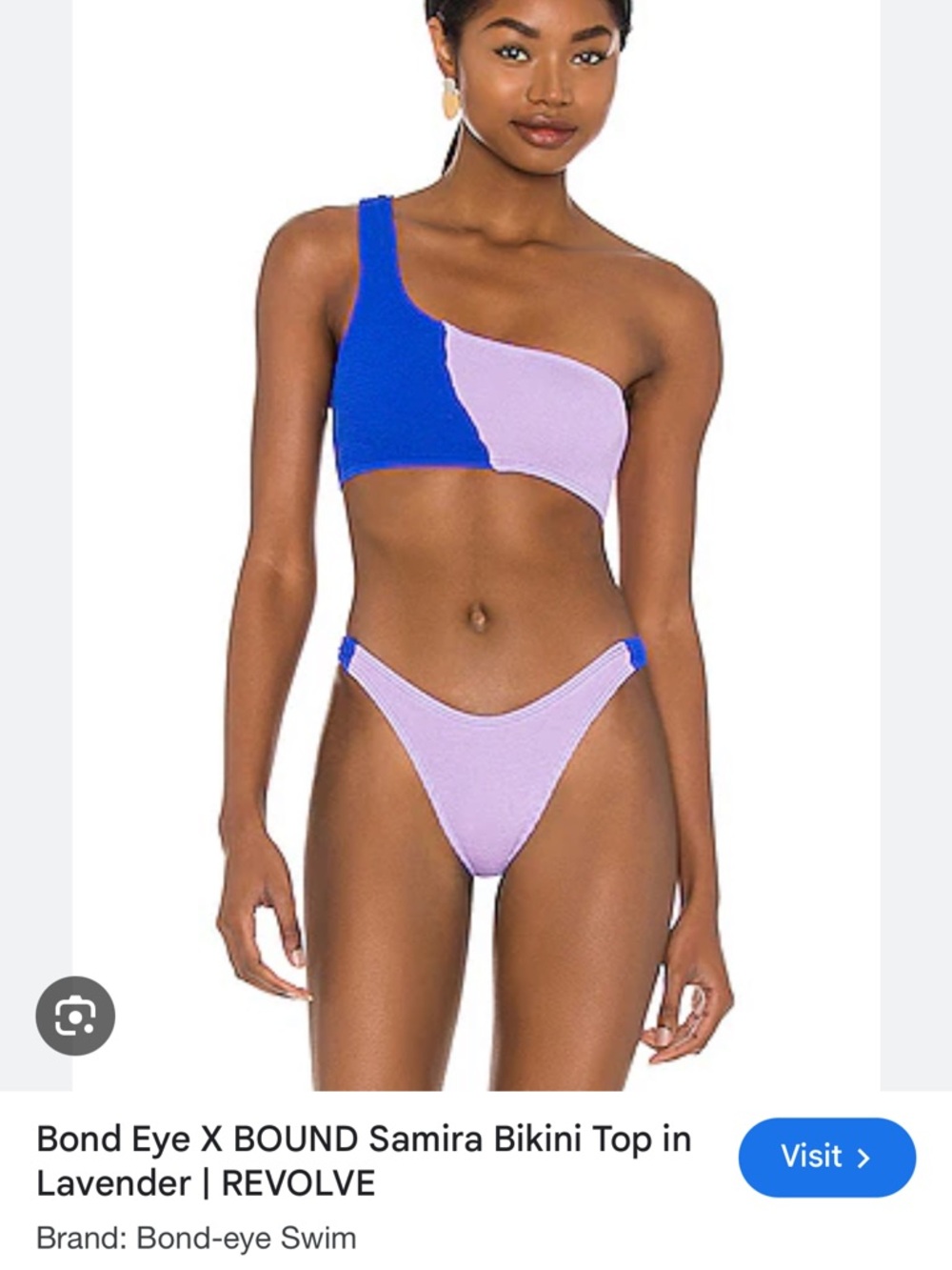 bond-eye Lavender and Blue One-Shoulder Bikini Set